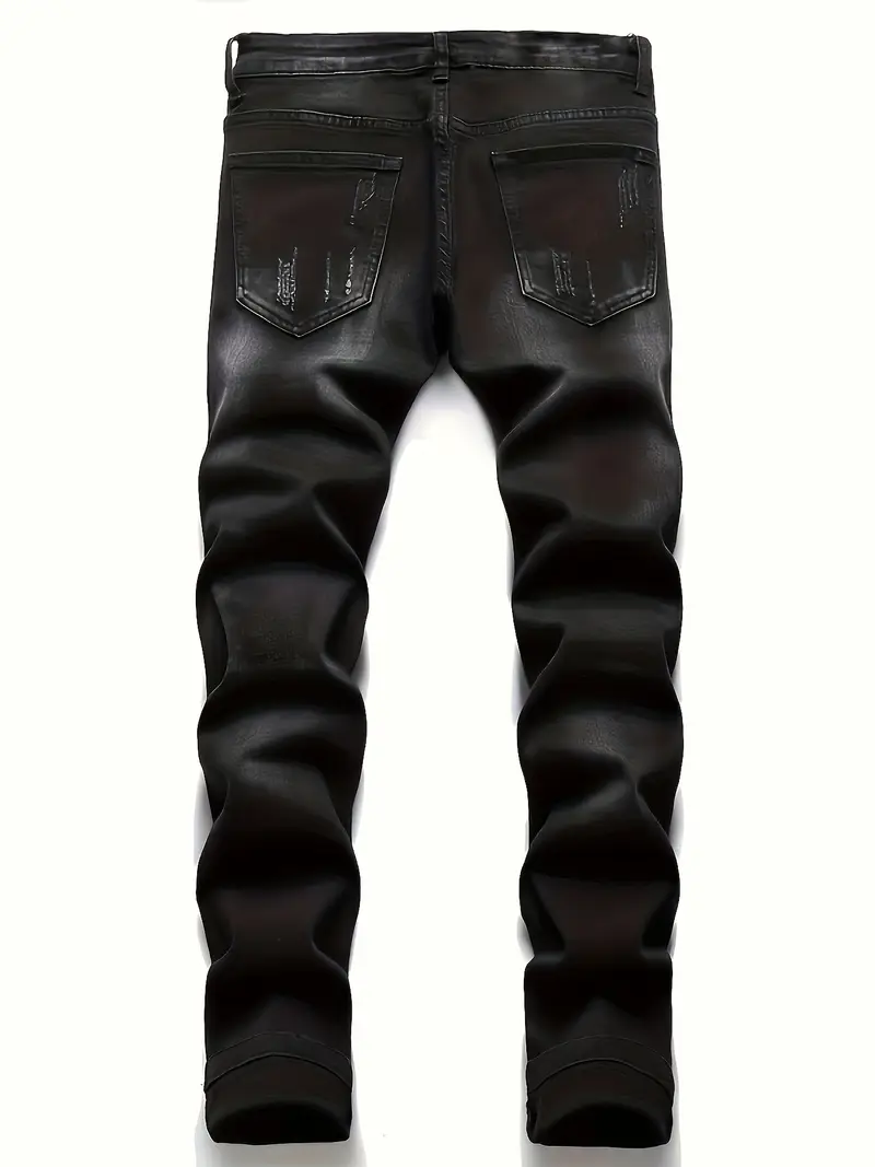 Men's Skinny Fit Stretch Jeans With Skull Head