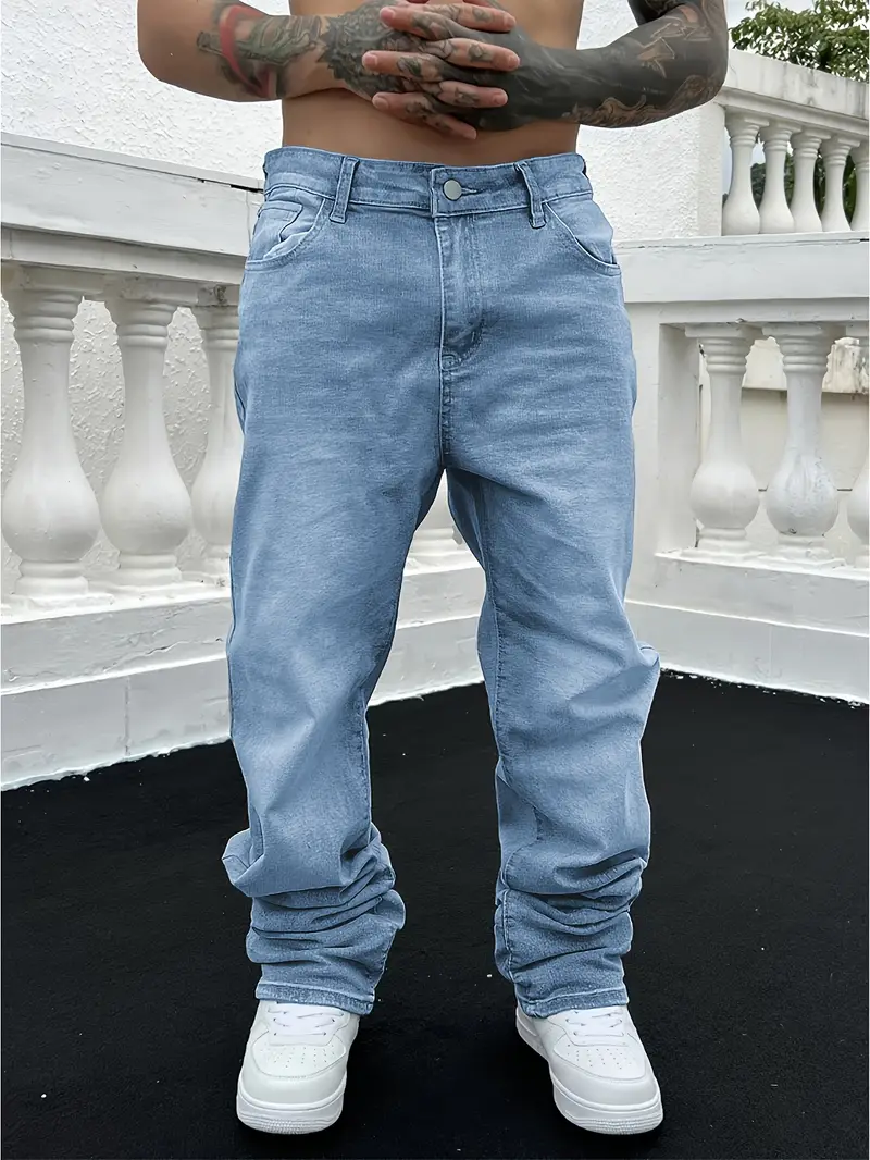 Washed Loose Jeans Blue