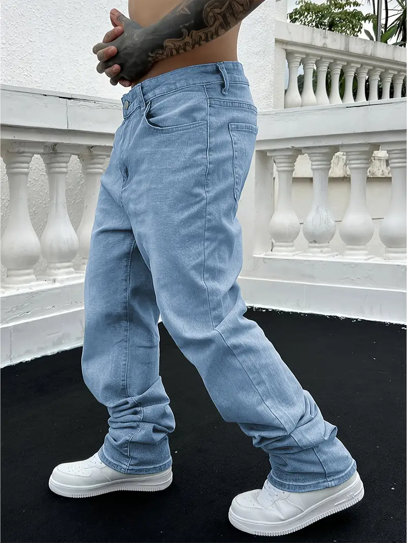 Washed Loose Jeans Blue