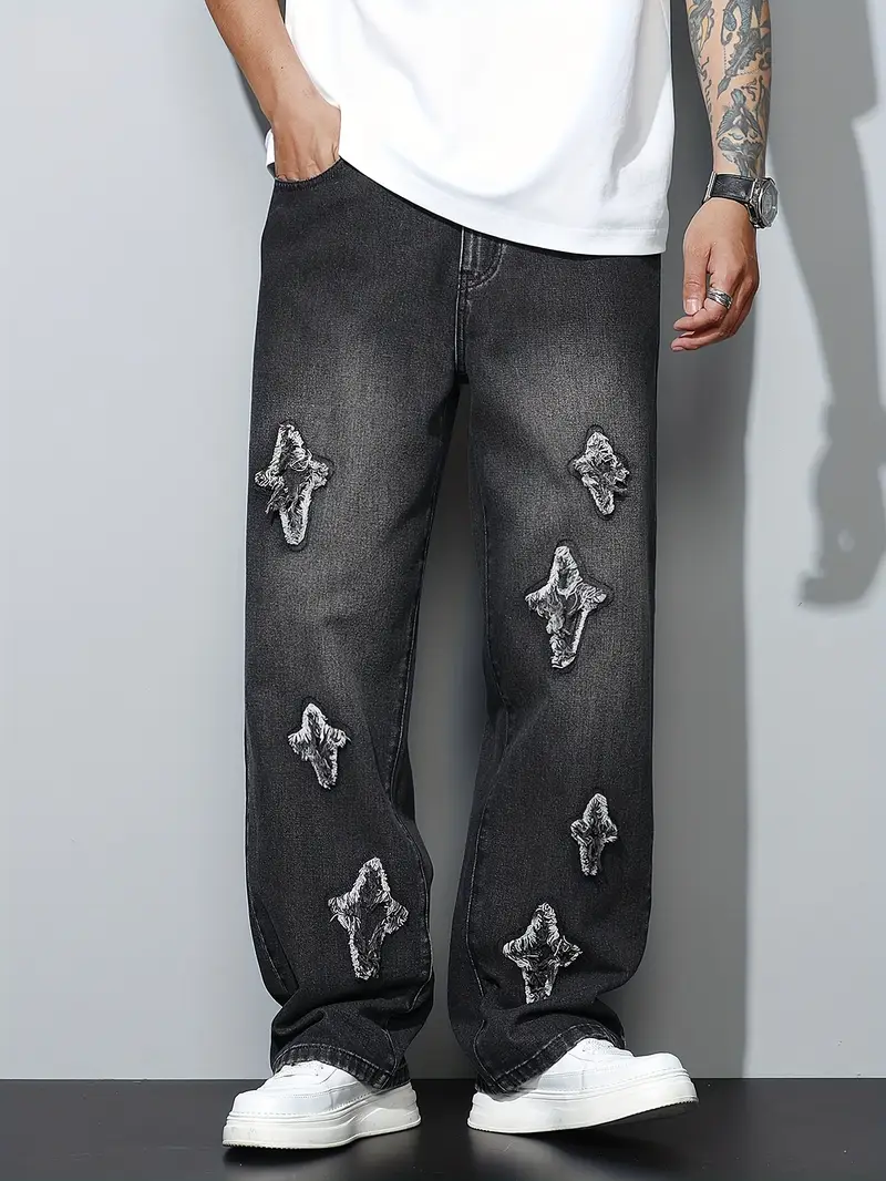 Embroid Stars ⋆✴︎˚｡⋆ Baggy Jeans