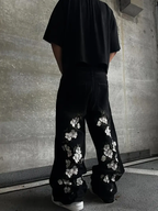 Embroied Flowers Baggy Jeans