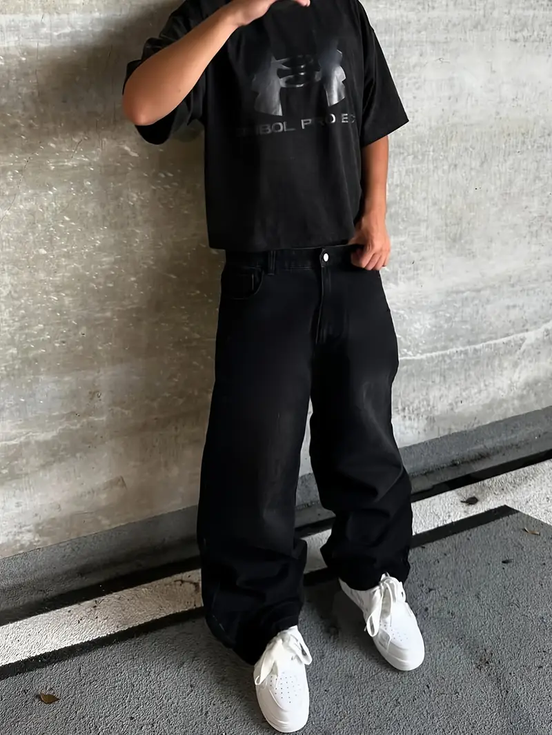 Embroied Flowers Baggy Jeans