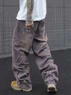 Distressed Grey Baggy Jeans