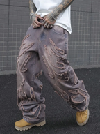 Distressed Grey Baggy Jeans