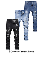 Ripped Jeans Blue/Black//Light Blue
