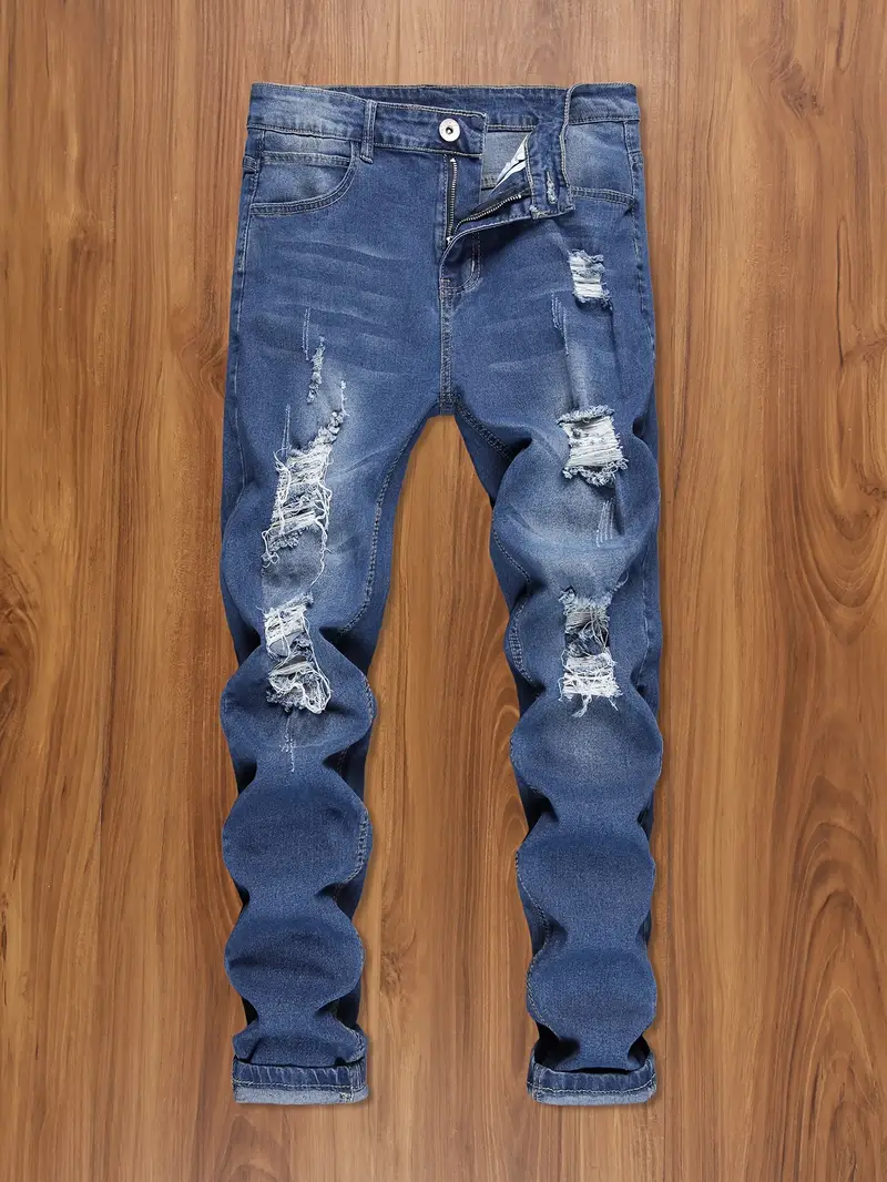 Ripped Jeans Blue/Black//Light Blue