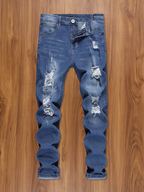 Ripped Jeans Blue/Black//Light Blue