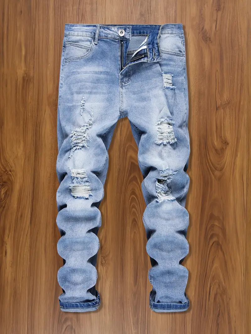 Ripped Jeans Blue/Black//Light Blue