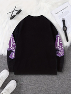 Purple Skeleton Knitted Sweater