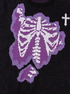 Purple Skeleton Knitted Sweater