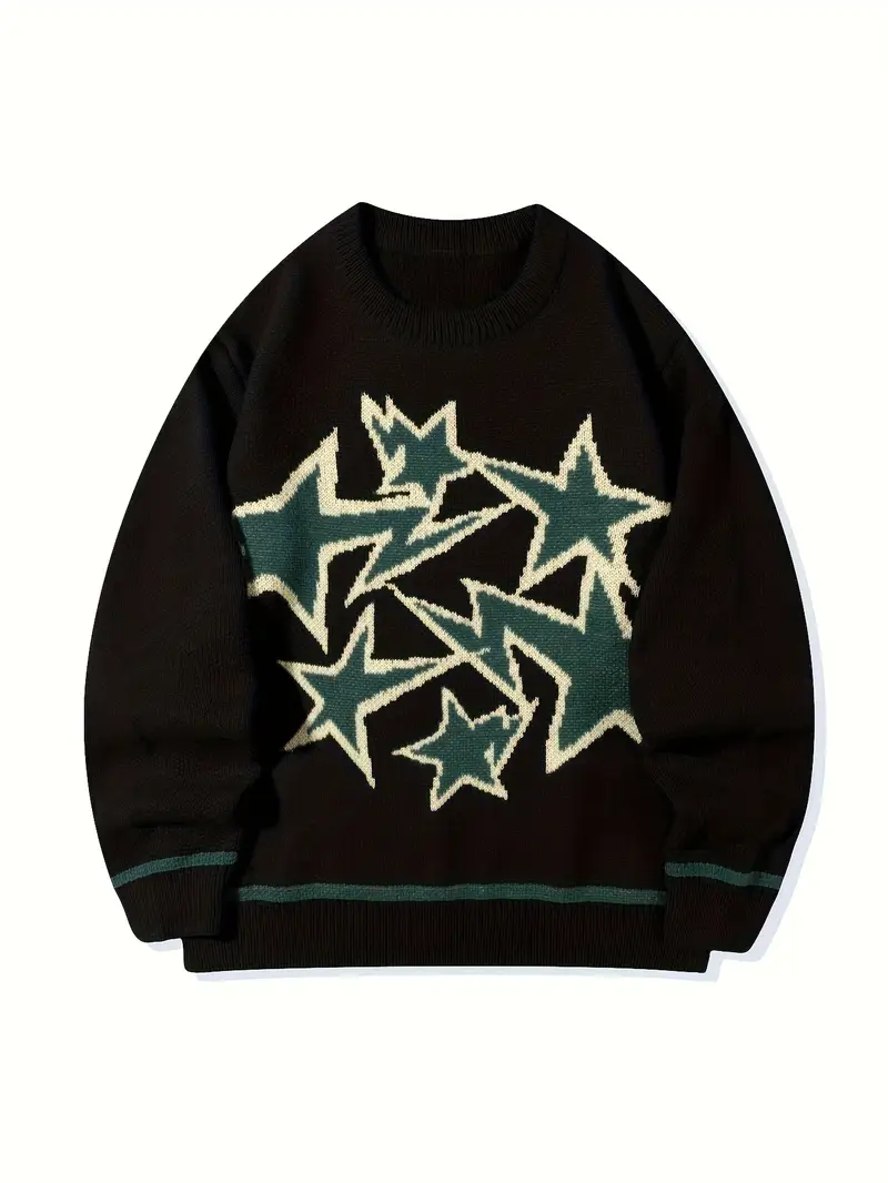 Green Stars Knitted Sweater