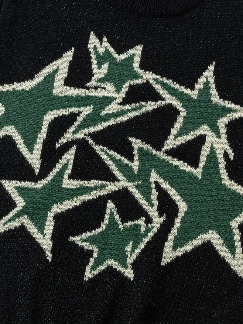Green Stars Knitted Sweater
