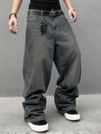 Washed Baggy Jeans Marine
