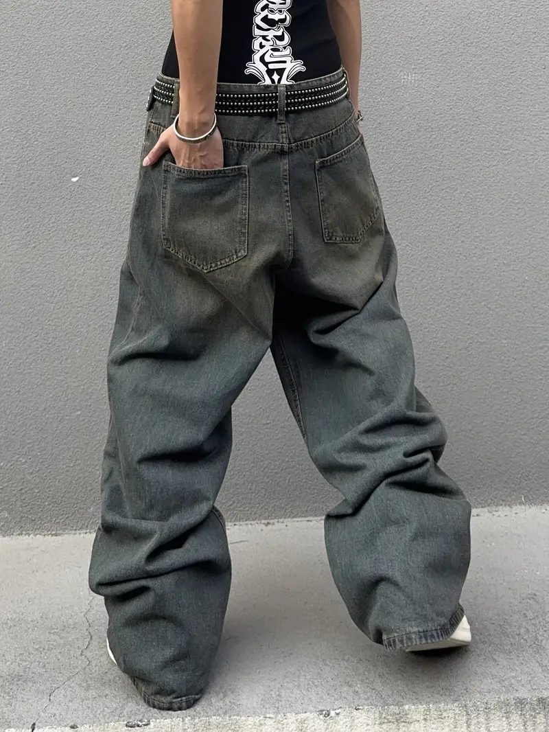 Washed Baggy Jeans Marine