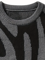 Grey And Black Knitted Sweater