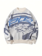 Blue And Grey Knitted Sweater