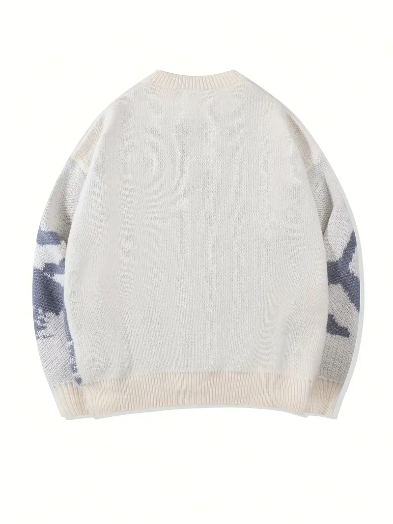 Blue And Grey Knitted Sweater