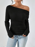Black Asymmetric Long Sleeve