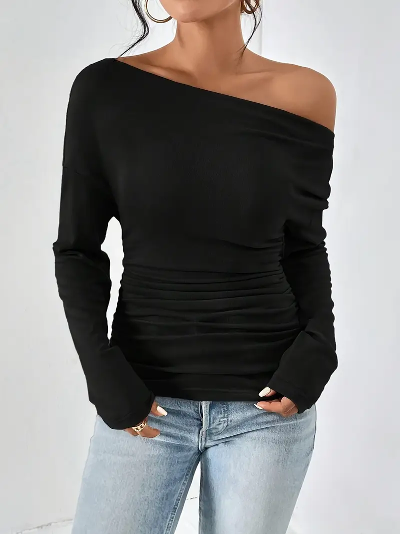 Black Asymmetric Long Sleeve