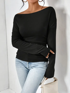 Black Asymmetric Long Sleeve