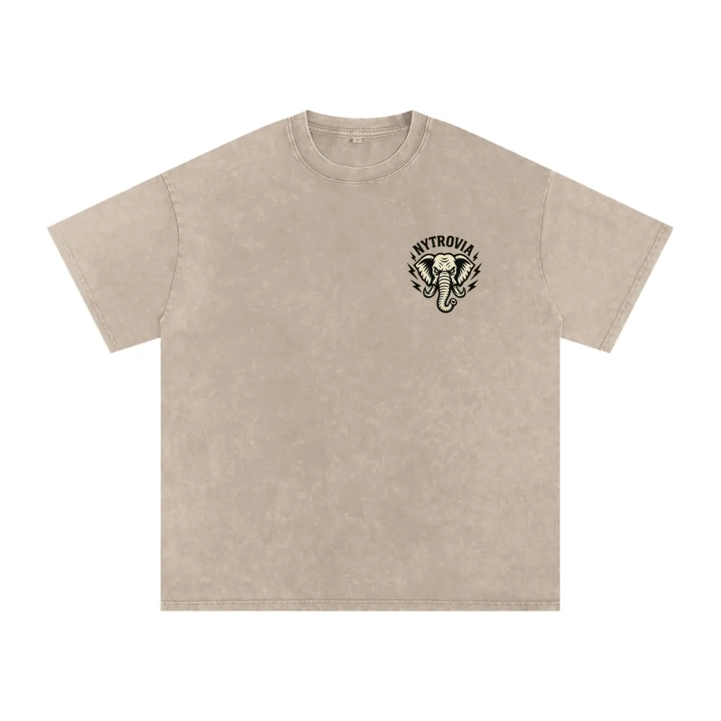 Nytrovia Elephant Emblem Snow-Washed Tee