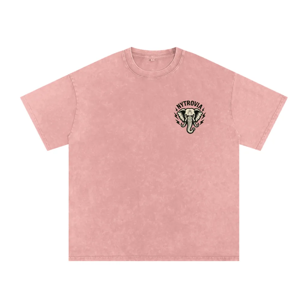 Nytrovia Elephant Emblem Snow-Washed Tee