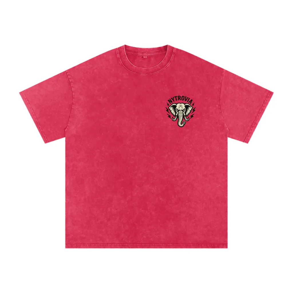 Nytrovia Elephant Emblem Snow-Washed Tee