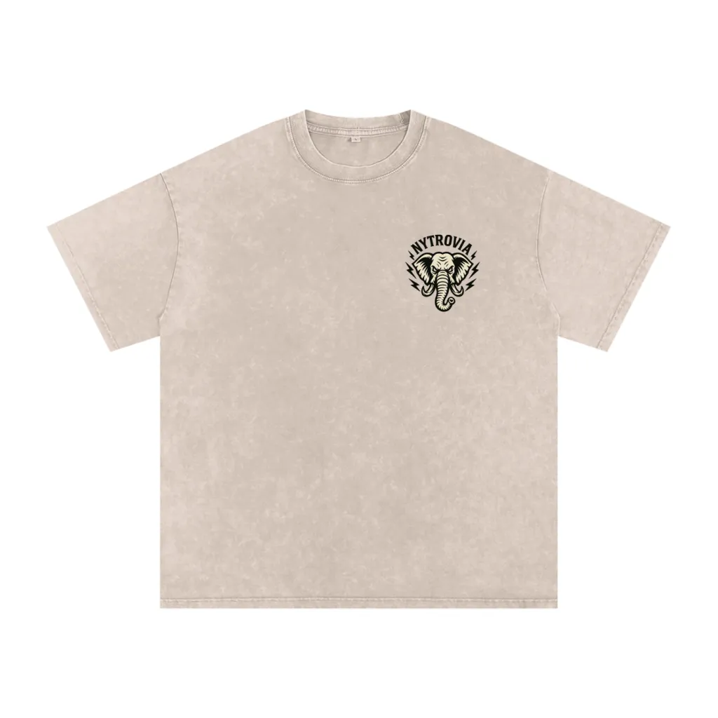 Nytrovia Elephant Emblem Snow-Washed Tee