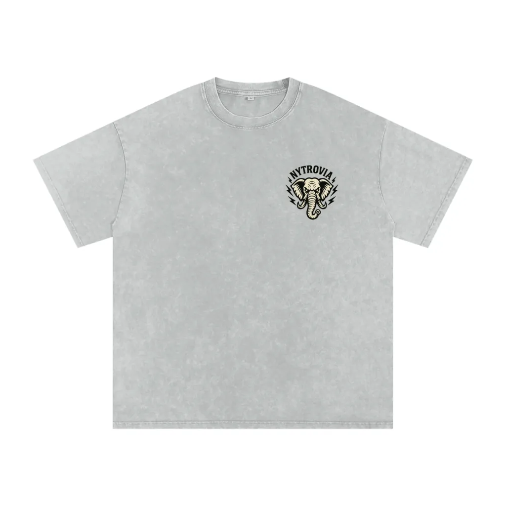 Nytrovia Elephant Emblem Snow-Washed Tee