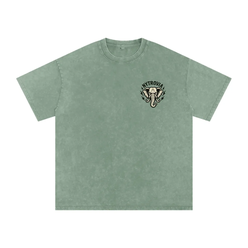 Nytrovia Elephant Emblem Snow-Washed Tee