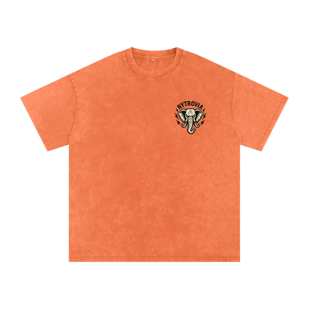 Nytrovia Elephant Emblem Snow-Washed Tee