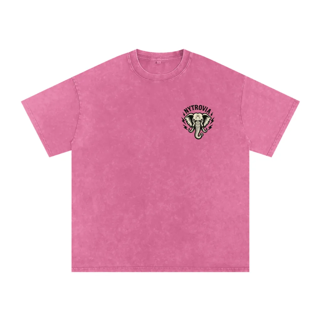 Nytrovia Elephant Emblem Snow-Washed Tee
