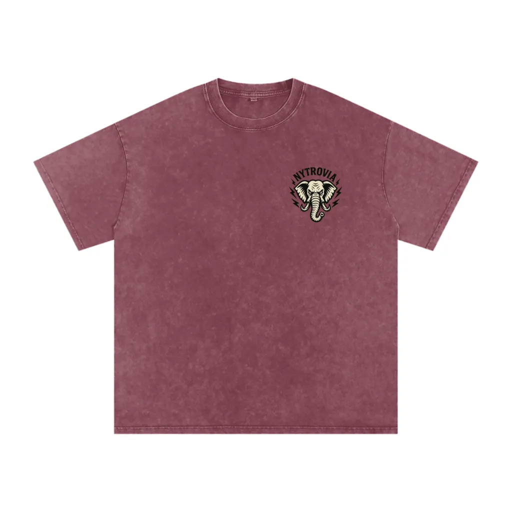 Nytrovia Elephant Emblem Snow-Washed Tee