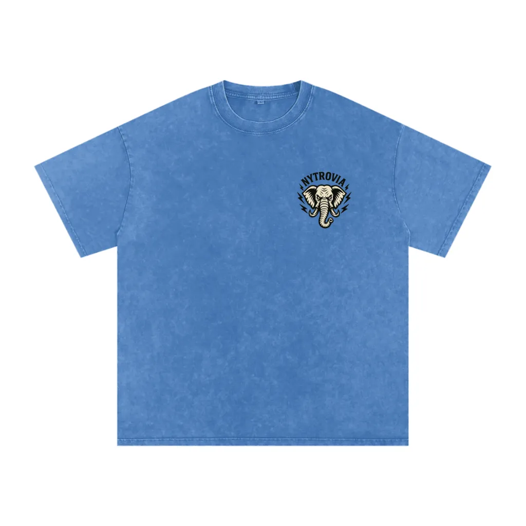Nytrovia Elephant Emblem Snow-Washed Tee