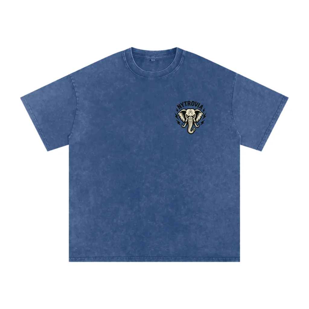 Nytrovia Elephant Emblem Snow-Washed Tee