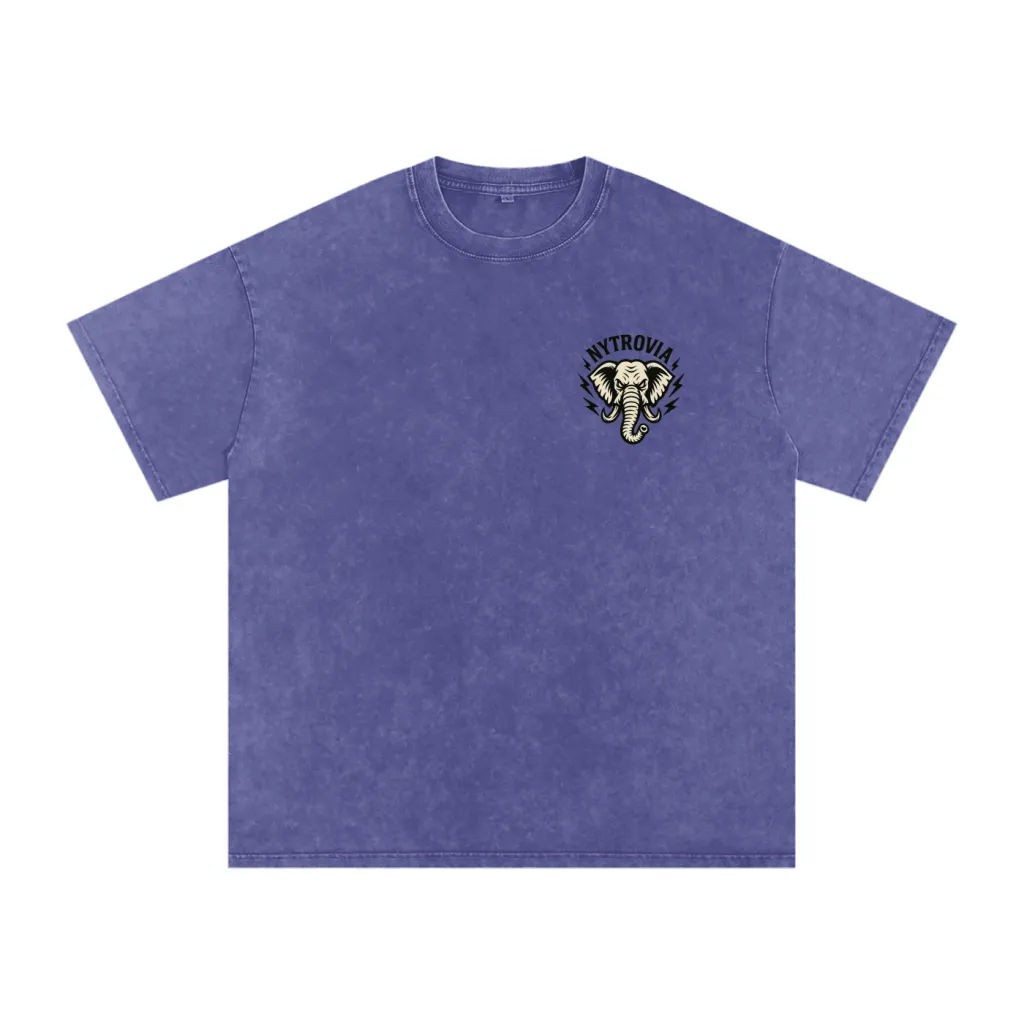 Nytrovia Elephant Emblem Snow-Washed Tee
