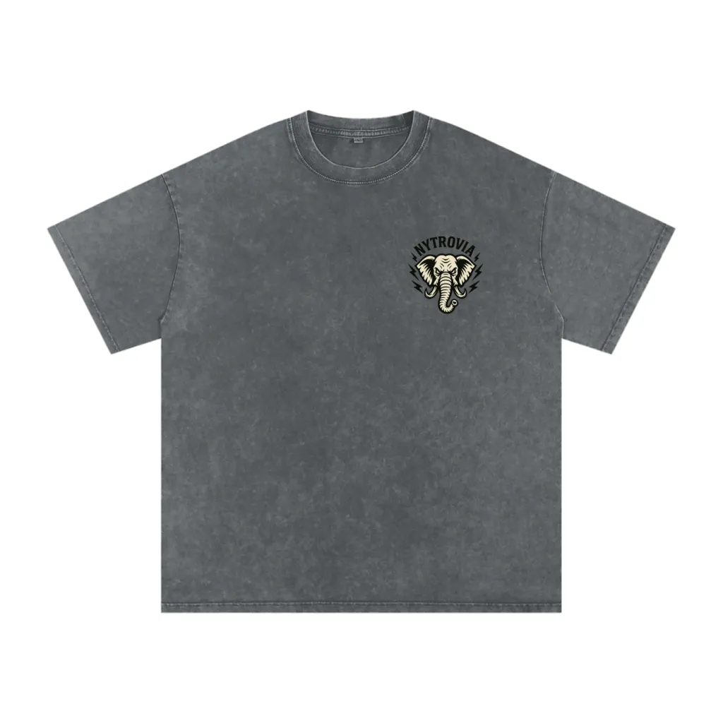 Nytrovia Elephant Emblem Snow-Washed Tee