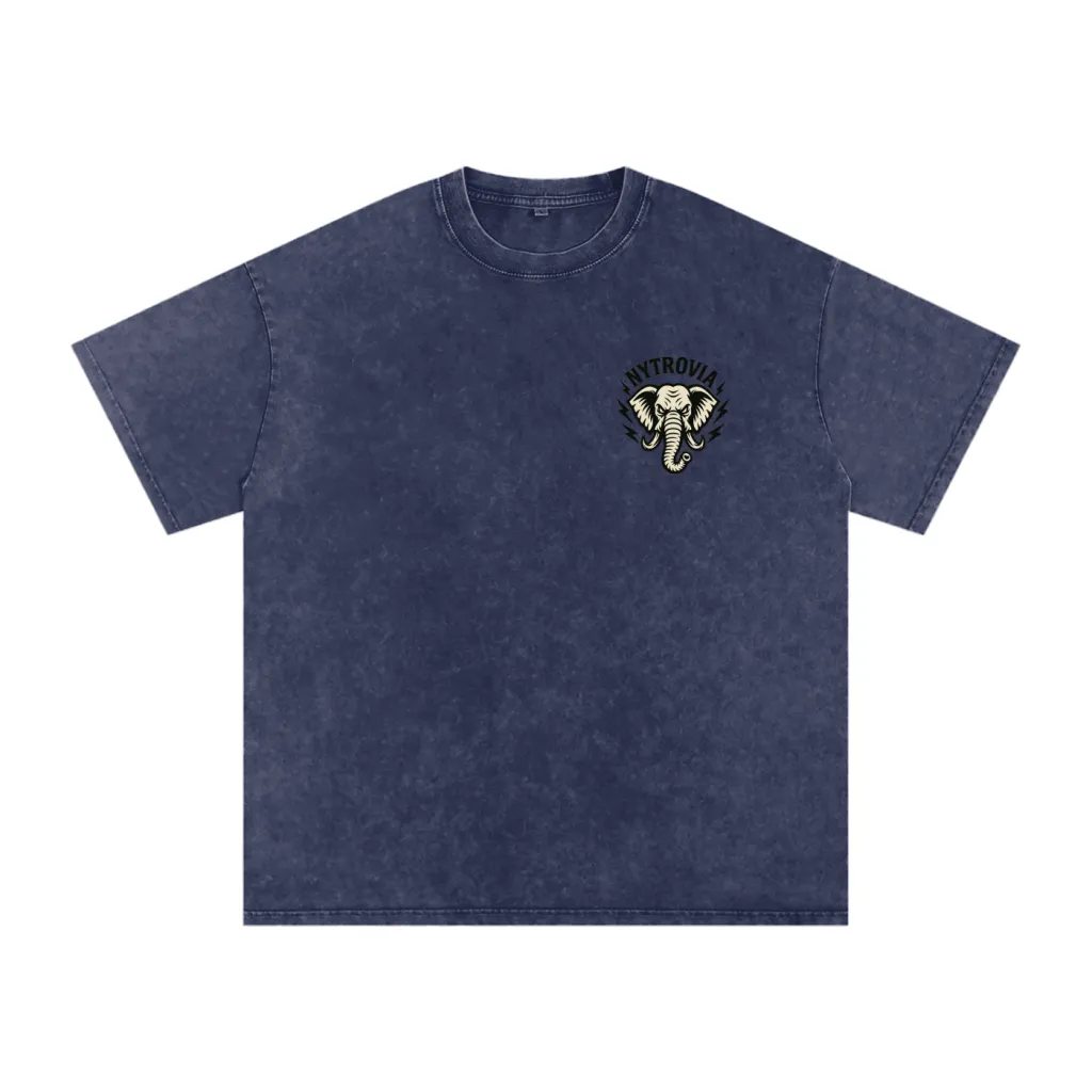 Nytrovia Elephant Emblem Snow-Washed Tee