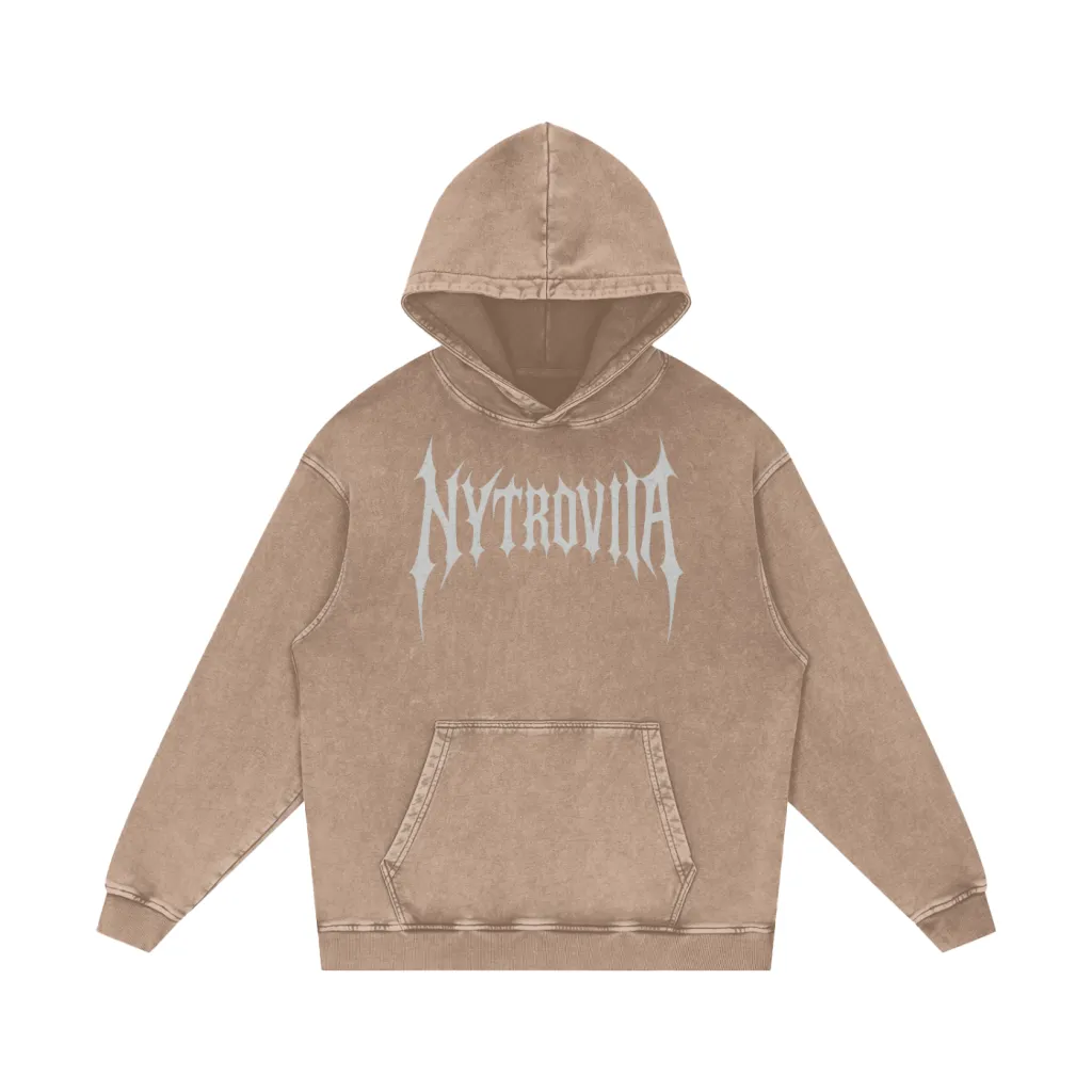 Nytrovia™ Snow Washed Hoodie — Oversized 420gsm