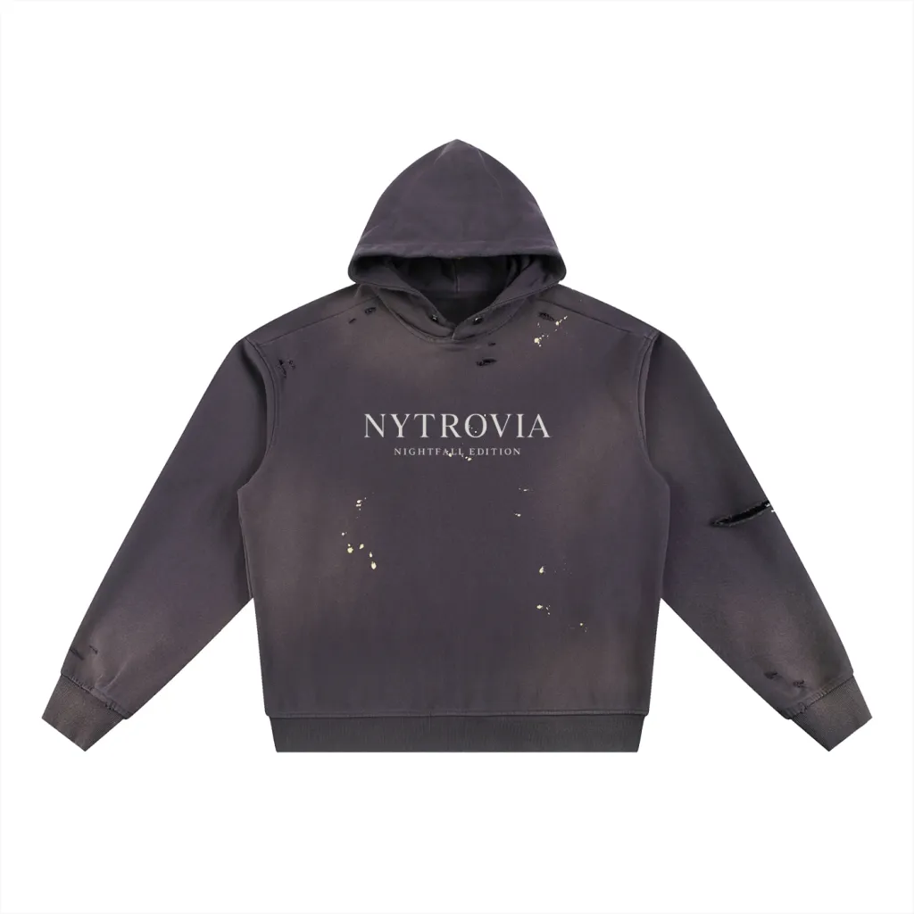 NYTROVIA NIGHTFALL EDITION — Distressed Heavy Hoodie